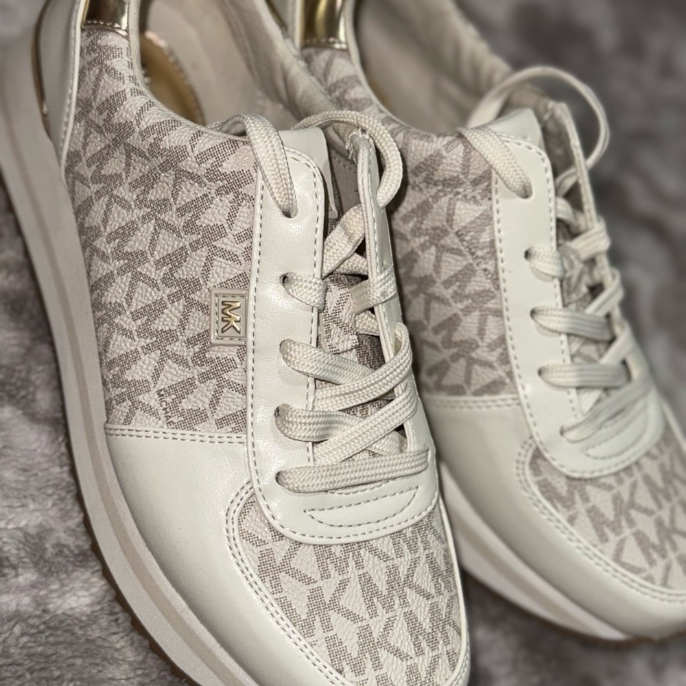 Michael Kors Beige and White Women's Sneakers
